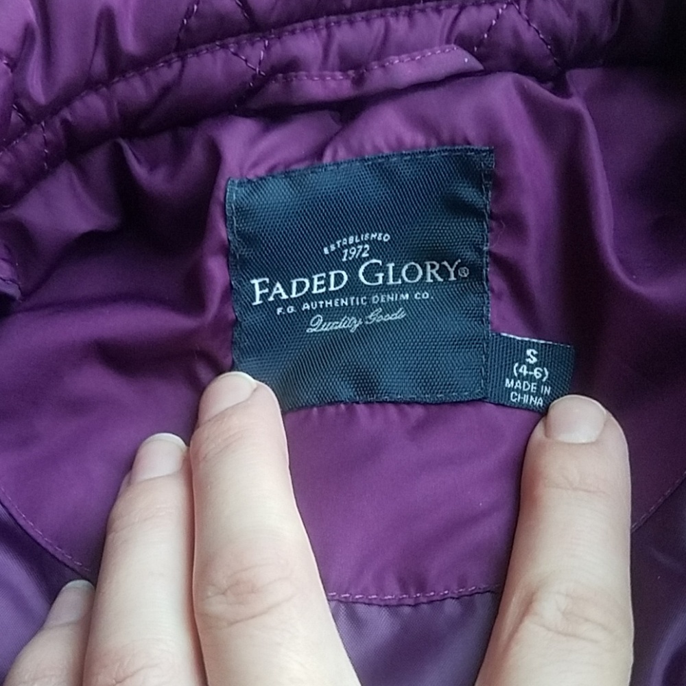 Faded Glory purple coat size small 4/6 - Picture 2 of 4